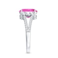thumbnail image 3 of Rosec Jewels Lab Grown Pink Sapphire Oval Engagement Ring - 4 Carat - AAAA Grade - Sapphire Diamond Ring with Split Shank, 925 Sterling Silver, US 4.00, 3 of 8