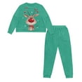 thumbnail image 3 of Tutolipy Christmas Pajama Pants Elk Snowflake Printed Pjs Set Comfy Sleepwear Long Sleeve Tops Jogger Pants Pajama Sets, XL, 3 of 6