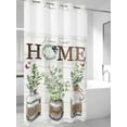 thumbnail image 4 of Eucalyptus Leaves No Hook Shower Curtain Waterproof,Bathroom Curtains with Snap in Liners and See Through Top Window,Farmhouse Botanical Plants Wooden Grain Hotel Bathtub Curtains Shower 36"Wx78"L, 4 of 8