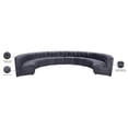 thumbnail image 6 of Maklaine 10-Piece Modular Contemporary Velvet Sectional Sofa in Gray, 6 of 7