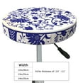 thumbnail image 4 of Kll Blue And White Porcelain Pattern Round Bar Chair Cushion Cover 12 Inch,Bar Stool Protector With Elastic, Soft Washable, 4 of 7