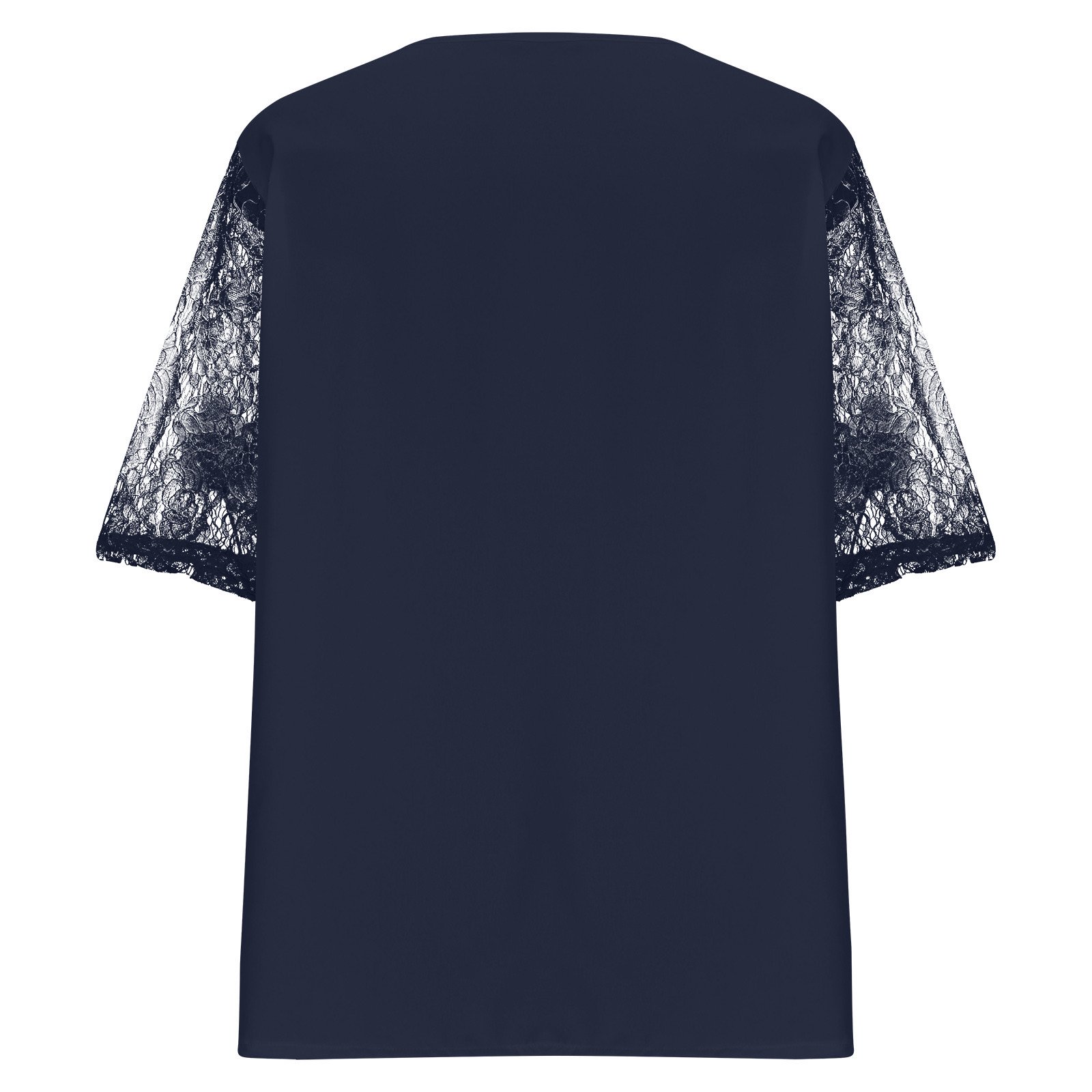 Pntutb Women's Clearance,Women's Causal Round Neck Solid Blouse Lace Short Sleevet-Shirt Summer Plus Size Tops Rollback Clothes