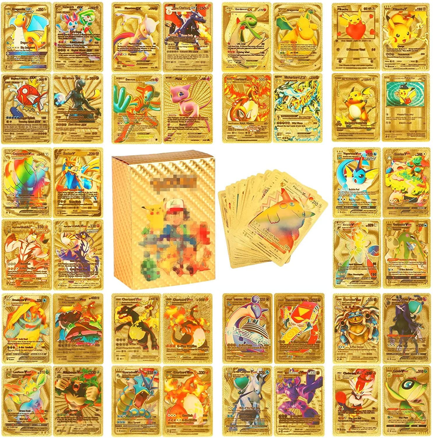 tag cosplay pokemon cards gold Pokemon golden cards pack 10 pcs – One Shop main image 1