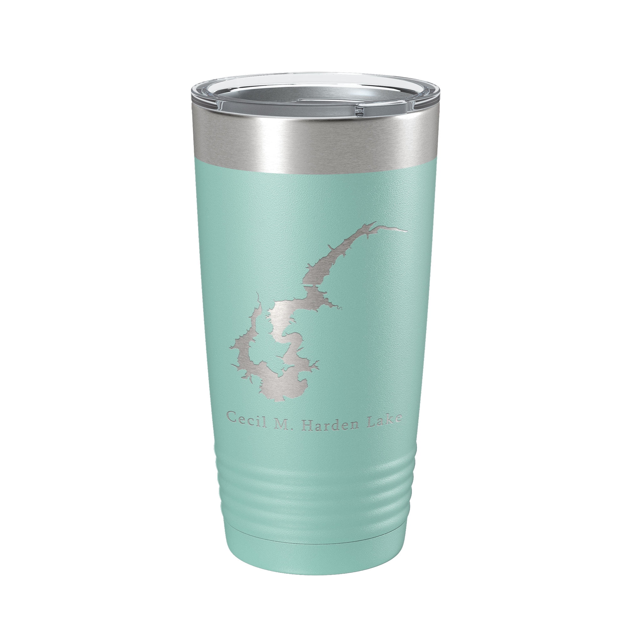 Cecil M. Harden Lake Map Tumbler Travel Mug Insulated Laser Engraved