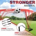 thumbnail image 4 of BOHEN 6x4FT Portable Soccer Goal for Kids Backyard with Carry Bag - Easy Folding Lightweight Fun for Outdoor Indoor Training Games for Teen Youth Adult (Red, 6x4FT, 2 Pack), 4 of 8