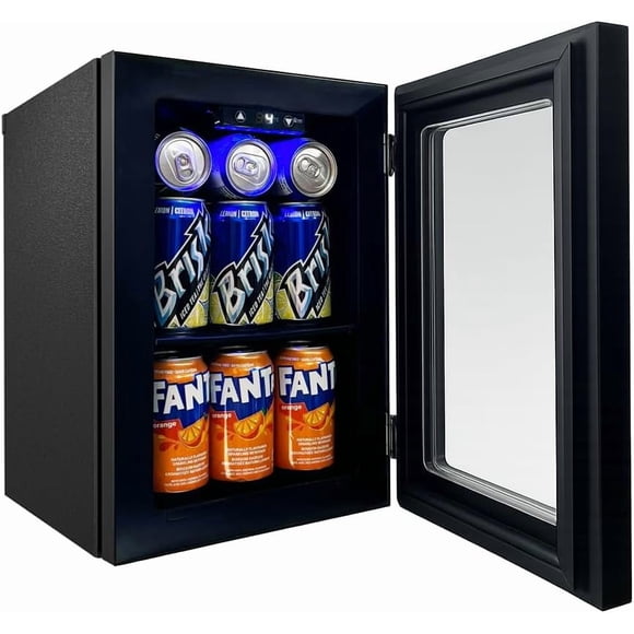 Angel Canada 18L 24 can RV Mini Fridge – Mixed Storage for Wine & Soda, Quiet Compressor Beverage Cooler with LED Light, Compact 110V Freestanding Refrigerator for Camper, Truck, Dorm, or Office