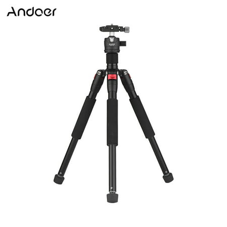 Andoer K521S Portable 5-section Extendable Aluminum Alloy Tripod with Mini Ball Head Low Center of Gravity 1/4
