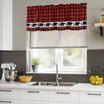 thumbnail image 4 of Red Black Plaid Curtain Valances for Windows, Kitchen Valance Window Treatments Panel 2 Pack, Country Vintage Bear Buffalo Gingham Rod Pocket Short Curtains for Bathroom Bedroom 54 x 18 Inch, 4 of 8