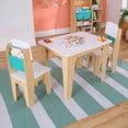 thumbnail image 6 of KidKraft Wooden Pocket Storage Table and 2 Chair Furniture Set – Natural, 6 of 16