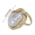 thumbnail image 5 of FENOHREFE Delicate Irregular Pearls Rings Adjustable Rings Metal Jewelry Comfortable Rings Alloy Texture Present for Women and Gir, 5 of 8