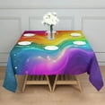 thumbnail image 3 of Colorful Tie Dye Wave Pattern Square Tablecloth,Waterproof Square Table Cover,Wipeable Spillproof Washable Table Cover for Home Kitchen Party Decor 60"x60"(152x152cm), 3 of 6