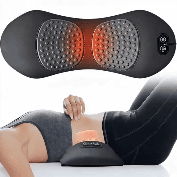 Triple Fusion Back Massager,3-in-1 Back Massager with Vibration, With Heating, Vibration & Stretching, Ergonomic Contour,All-Round Support,Relieve Lumbar Spine Pressure