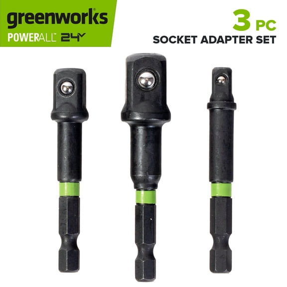Greenworks 3PC 1/4" Socket Adapter Kit, PA51405A1