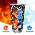 thumbnail image 6 of 20oz Car Cup Three-Piece Set Of Single Silver Edge No Smell Easy To Carry Heat Preservation For Daily Car Sports Travel Black Geometric Lines_2, 6 of 8