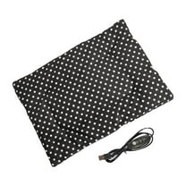 Cats Dogs Bed Adjustable Temperature Outside Pet Heated Mat Pet Heating Pads Black 27cmx37cm