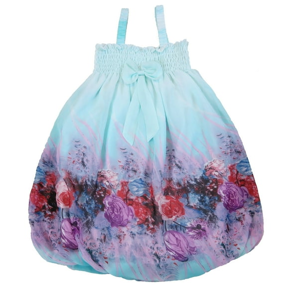 Wenchoice Girl'S Baby Blue Floral Babydoll Dress XL(7Y-8Y)