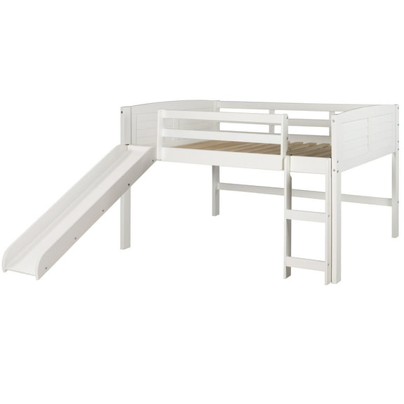 TWIN LOUVER LOW LOFT WHITE W/SLIDE