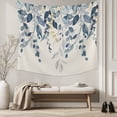 thumbnail image 5 of Navy Blue Eucalyptus Tapestry for Bedroom Wall Hanging Tapestry, Farmhouse Weeping Leaves Linen Ceiling Backdrop Tapestries Poster Blanket Wall Decor for Teens Room Living Room Dorm 39" x 59", 5 of 8