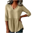 thumbnail image 2 of Gamivast Babydoll Blouses for Women Peplum 3/4 Sleeve Casual Tunic Tops Solid Color Babydoll Shirts Loose Fit Flowy Lightweight Comfortable Spring Fall Everyday Wear, 2 of 6