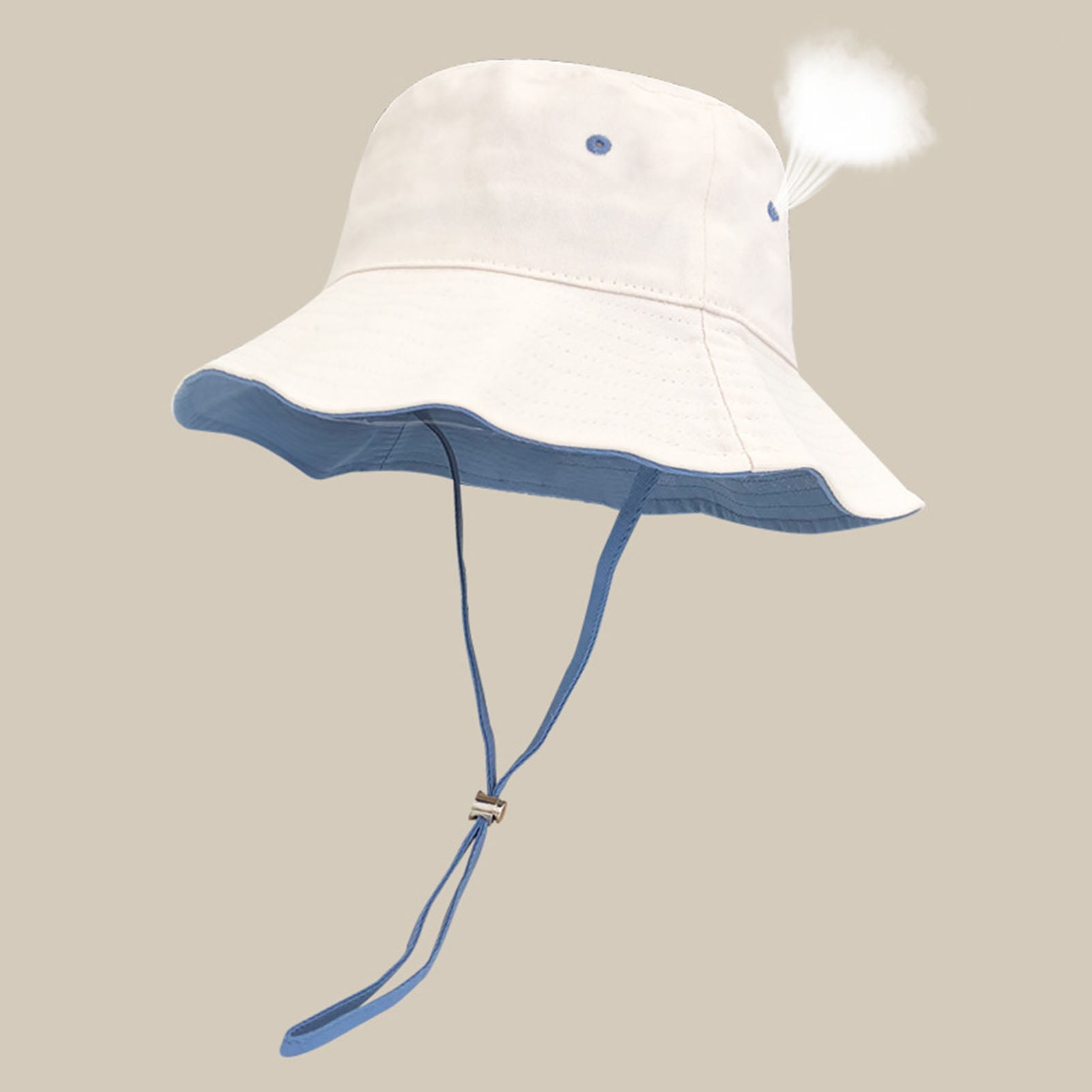 Kripyery Bucket Hat Windproof Rope Casual Adjustable Washable