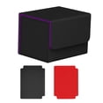 thumbnail image 2 of Estuche para tarjetas, caja de naipes coleccionable, organización de dados, tarjeta TCG, puede contener más de 100 Negro Púrpura, 2 of 8