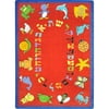 Joy Carpets 1566CC-02 Kid Essentials ABC Animals Early Childhood Oval Rugs 02 Red - 5 ft. 4 in. x 7 ft. 8 in.