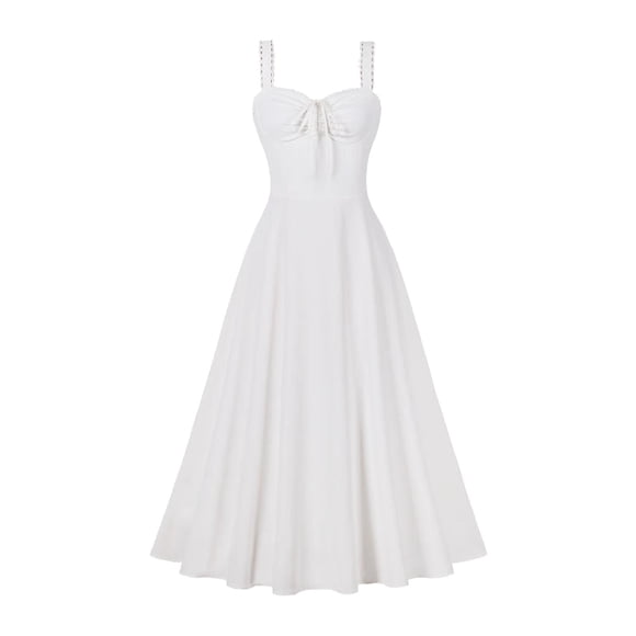 LOVZFMLL Dresses Women's Solid Color Sleeveless V-neck Strapless Strapless Camisole Dress With Exposed Back Dress