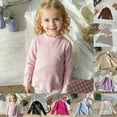 thumbnail image 6 of shqvo Girls Lettuce Trim Neck Long Sleeve Shirts Casual Scalloped Shirts for Toddler Girls Plain Base Layer T-Shirt Cotton Blouse Kids Girls Tops Tees Fall Clothes, 6 of 6