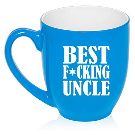 16 oz Large Bistro Mug Ceramic Coffee Tea Glass Cup Best F ing Uncle (Light