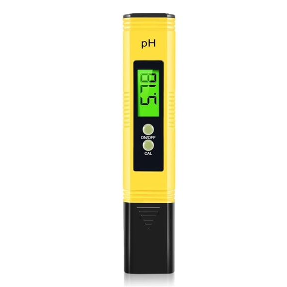 PH Meter, Digital PH Meter for Water, 0.01 High Accuracy PH Tester with 0-14 PH Measurement Range for Hydroponics, Household Drinking, Pool and Aquarium （yellow）