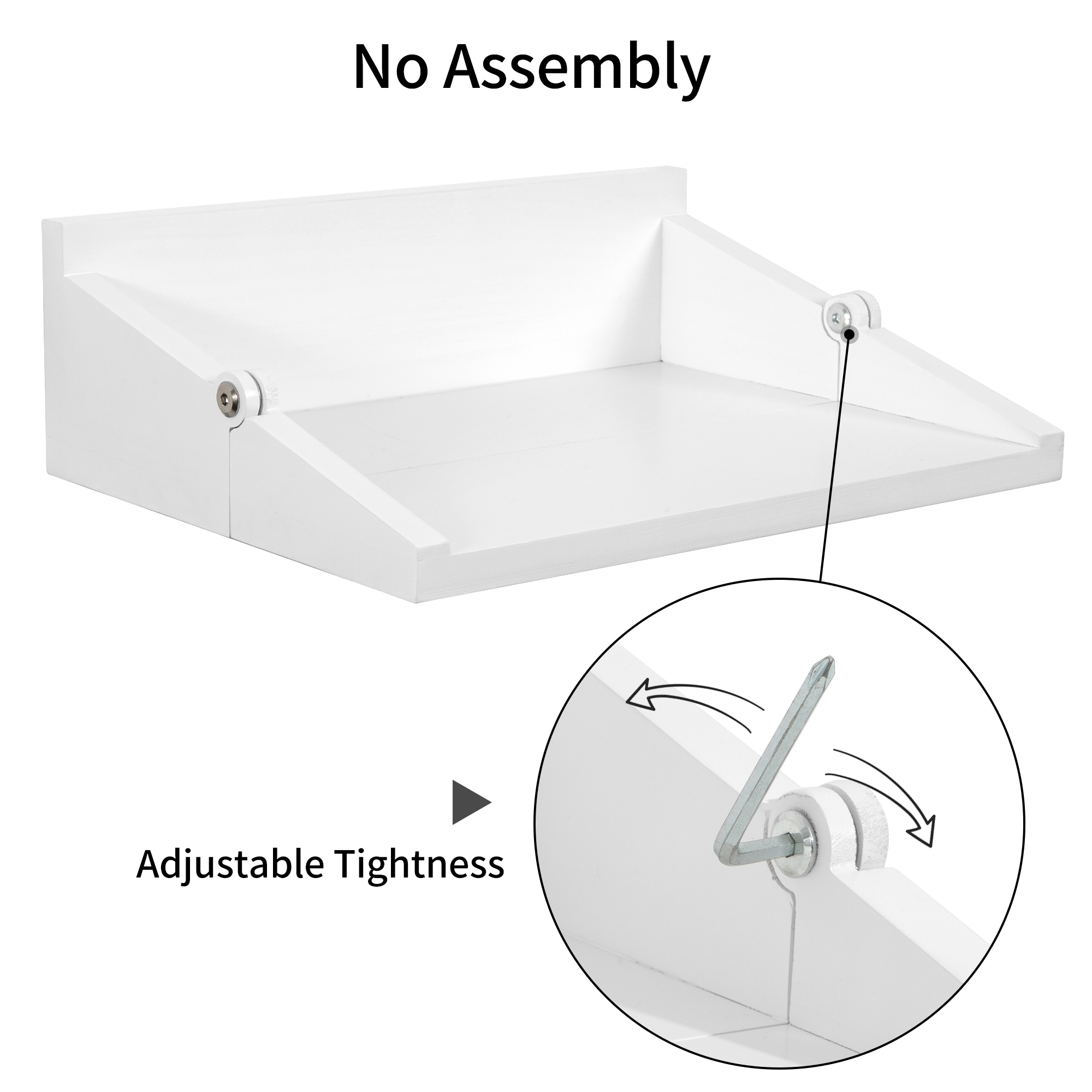 SUMGAR Floating Nightstand White Modern Bedside Table Organiser Fully Assembled Shelf Small Spaces Wall Mounted Storage Wood Furniture for Bedroom Home Decor 13 Inch Wide