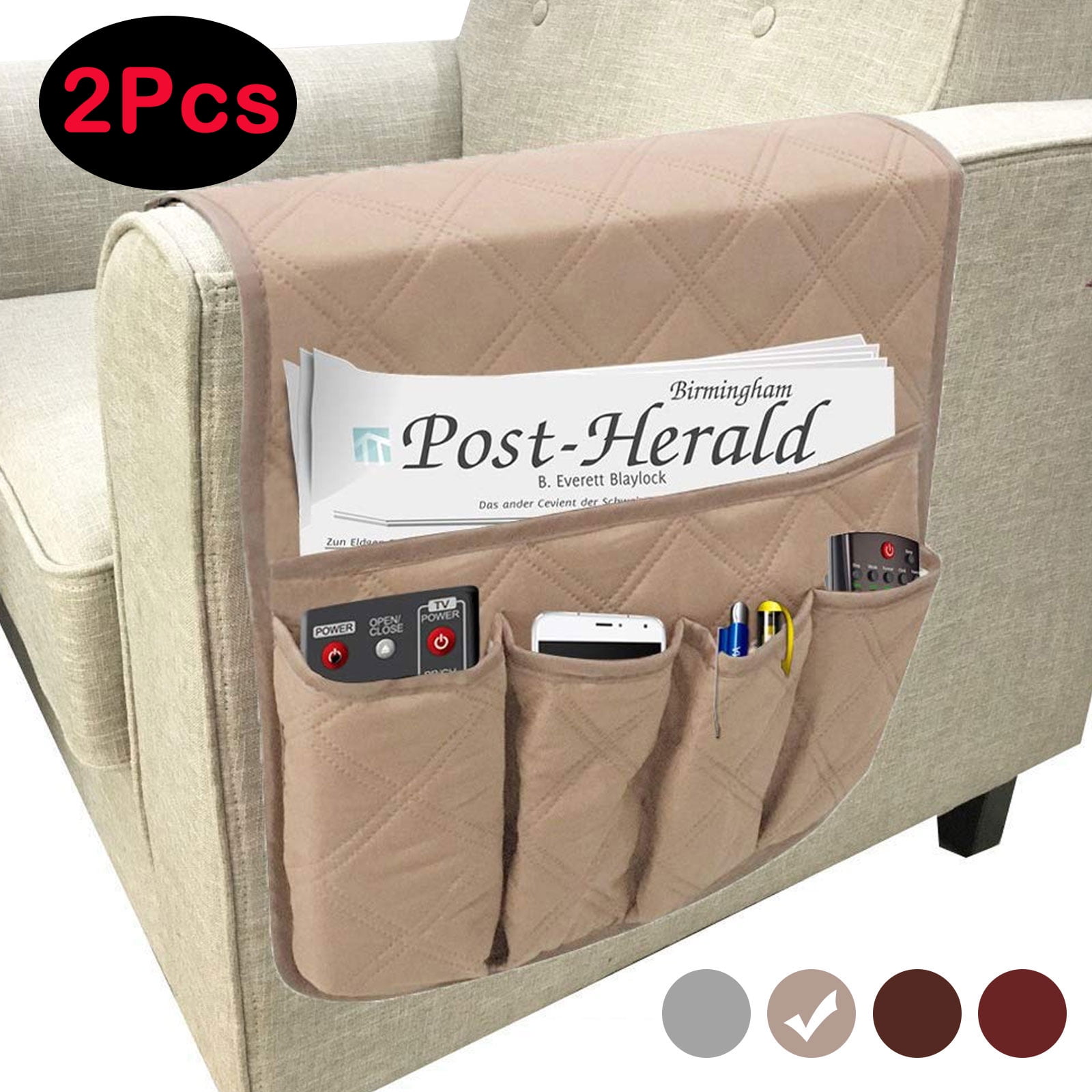 EEEkit 2/1Pcs Couch Sofa Chair Armrest Organizer Cover, NonSlip