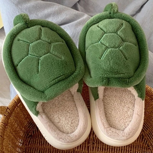 Mignons Crocodiles à Bande Unique Hiver Nouvelles Pantoufles pour Femmes Talon Souple Plateforme Fourrure Chaudes Intérieur Confortables Maison Duveteuses Pantoufles Maison LS