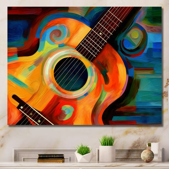 DESIGN ART Designart "Music In Color I" Music Wall Decor 20 in. wide x 12 in. high