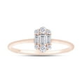thumbnail image 1 of AFFY 1/4 Carat Round And Baguette Cut White Natural Diamond Solitaire Engagement Ring In 10K Solid Rose Gold (Clarity : I2-I3, Color : I-J, 0.25 Cttw) Size - 12, 1 of 1