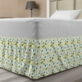 thumbnail image 1 of Lemon Bed Skirt, Summer Tree Branches Ripe Slices Freshness Juicy Delicious Lemonade Motif, Elastic Bedskirt Dust Ruffle Wrap Around for Bedding Decor, 4 Sizes, Yellow Green and White, by Ambesonne, 1 of 2