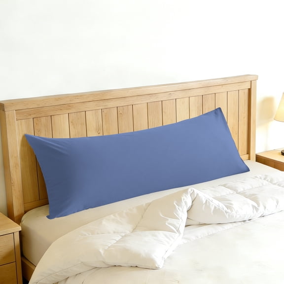 Lorviah Premium Cotton Body Pillowcase 20"x54", Ultra Soft & Breathable Body Pillow Cover with Envelope Closure, Denim Blue