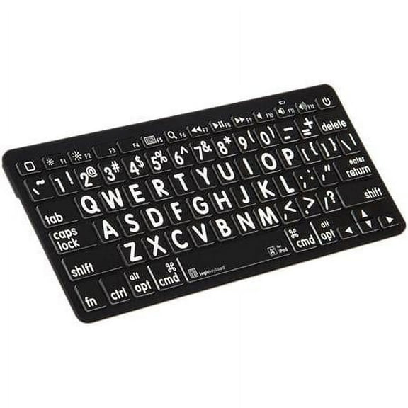 Logickeyboard LargePrint White on Black, Mac Bluetooth Mini Keyboard, US English