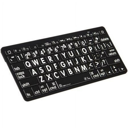 Logickeyboard LargePrint White on Black, Mac Bluetooth Mini Keyboard, US English