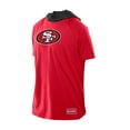 thumbnail image 2 of Men's New Era  Scarlet San Francisco 49ers Combine Authentic Hooded Raglan Short-Sleeve T-Shirt, 2 of 5