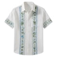 thumbnail image 4 of Beach Shirts for Men Summer Short Sleeve Button Down Lapel Collar Loose Fit Hoho Floral Print Casual Vacation Shirt, 4 of 5