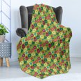 thumbnail image 4 of Colorful Soft Flannel Fleece Throw Blanket, Whimsical Pattern of Hand Drawn Style Flowers Creative Botanical Spring Fantasy, Cozy Plush for Indoor and Outdoor Use, 50" x 70", Multicolor, by Ambesonne, 4 of 5