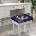 thumbnail image 2 of Xoenoiee Purple Butterfly Moon Flower Marble Print Stool Covers Rectangle Stretch Rectangle Bar Stool Covers with Elastic Band Jacquard Chair Seat Slipcover for Wooden Metal Bench, 2 Pack, 2 of 6