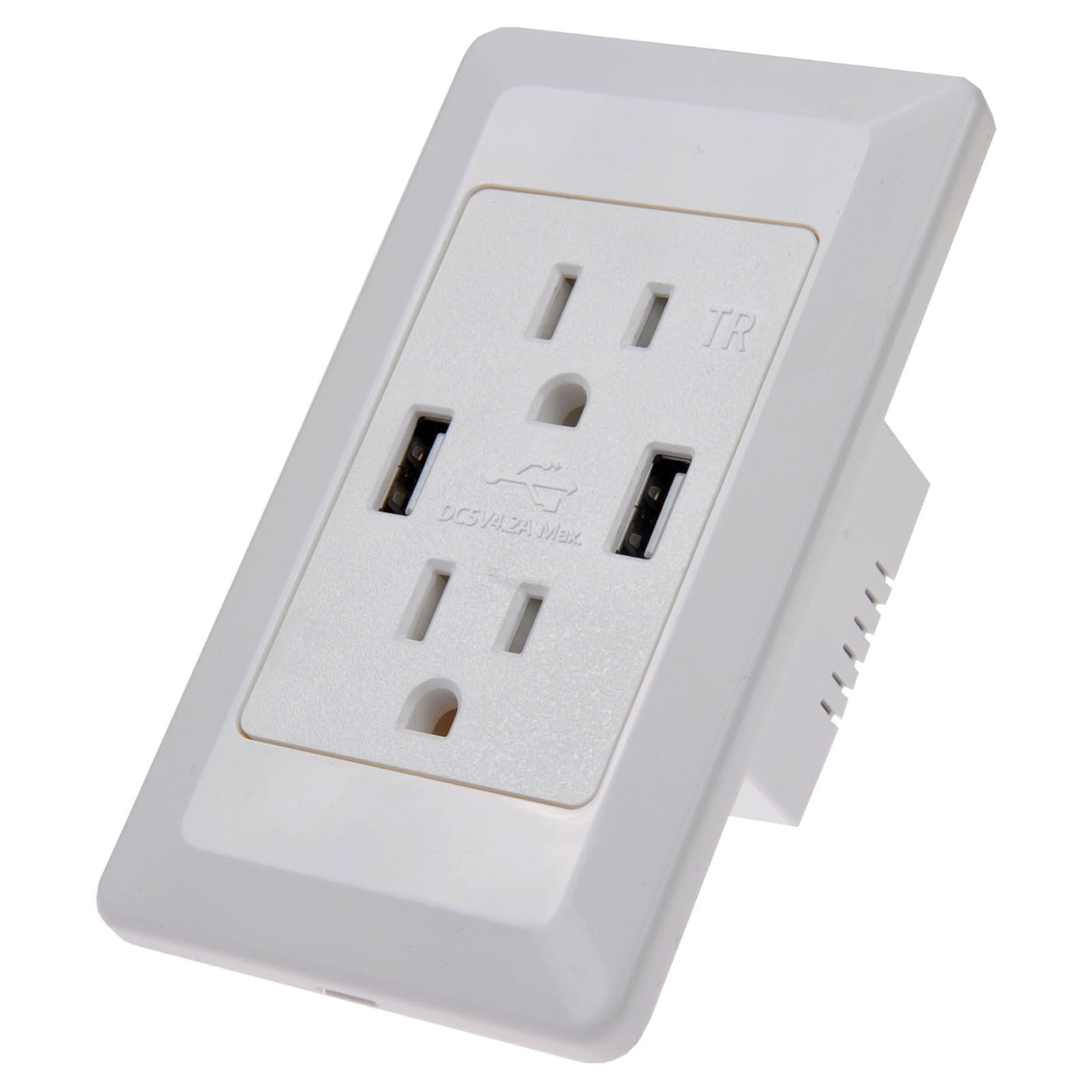 New Electrical USB Charger Wall Outlet - 4 Amp Dual USB High Speed Fast ...