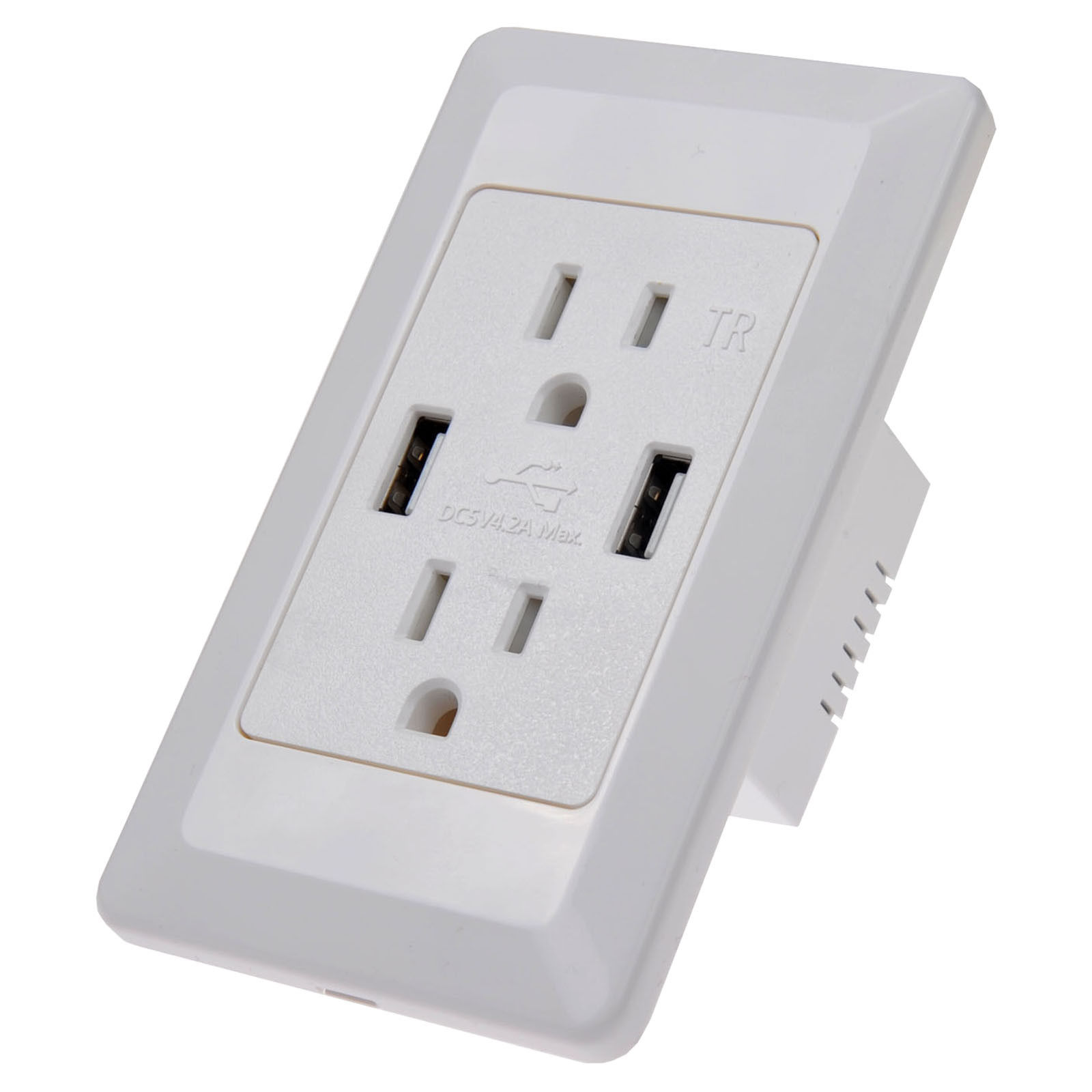 New Electrical USB Charger Wall Outlet 4 Amp Dual USB High Speed Fast Charging
