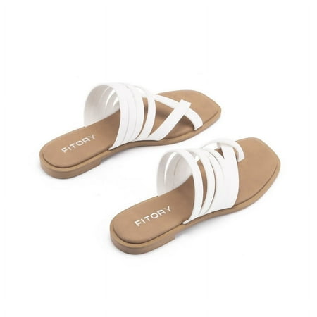 

Womens Flat Straps Sandals With Casual Fashion Slides and Split Toes Style for Lady