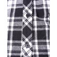 thumbnail image 4 of Camisa con capucha a cuadros de bloque de color talla grande Rosegal  de una pieza, 4 of 5