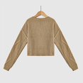 thumbnail image 6 of Women'S Oversized Fall Sweaters Casual Long Sleeve Crewneck Chunky Cable Knit Pullover Tops Winter Clothes Khaki S, 6 of 8