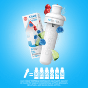 Cirkul 62oz Plastic Water Bottle with Blue Lid and Flavor Cartridge (FitSip Star Blast)