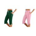thumbnail image 1 of (2-Pack) Rinsvye Women'S Slim Fit Capris Pure Color Mid-Length Trousers Stretchy Work Pants Comfortable -Pants Casual Wear, 1 of 5